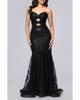 Blondie Nites Blondie Nites Strapless Glitter Cutout Gown - 1