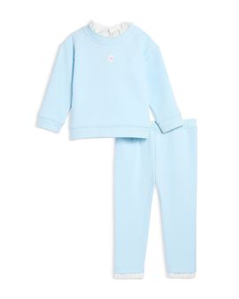 Bloomie's Baby Bloomie's Girls' Cotton Eyelet Trim Sweatshirt Set Baby