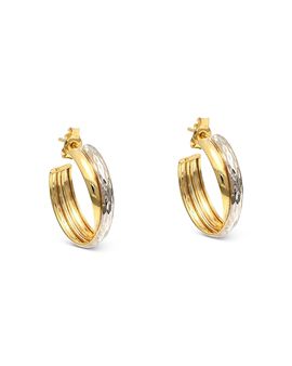 Bloomingdale's Bloomingdale's 14K Yellow & White Gold Gemella Hoop Earrings