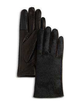 Bloomingdale's Bloomingdale's Cashmere Lined Calf Hair Gloves
