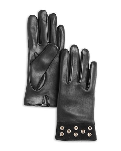 Bloomingdale's Bloomingdale's Grommet Cashmere Lined Leather Gloves
