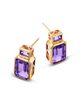 Bloomingdale's Fine Collection Bloomingdale's Fine Collection Amethyst & Pink Amethyst Emerald Cut Statement Earrings in 14K Yellow Gold - 3