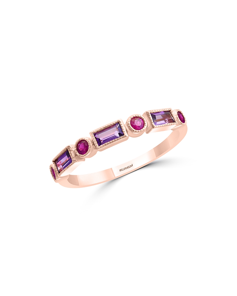 Bloomingdale's Fine Collection Bloomingdale's Fine Collection Amethyst & Ruby Ring in 14K Rose Gold
