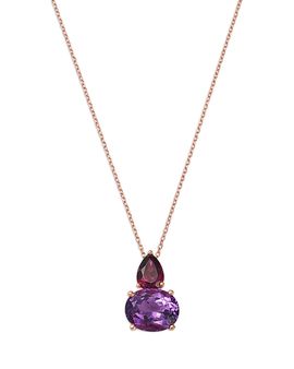 Bloomingdale's Fine Collection Bloomingdale's Fine Collection Amethyst Duo Pendant Necklace in 14K Rose Gold, 18