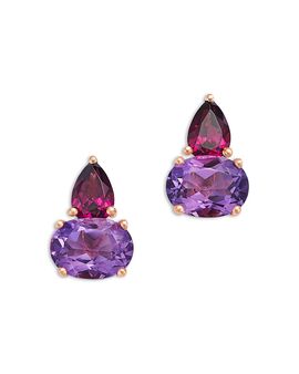 Bloomingdale's Fine Collection Bloomingdale's Fine Collection Amethyst Duo Stud Earrings in 14K Rose Gold