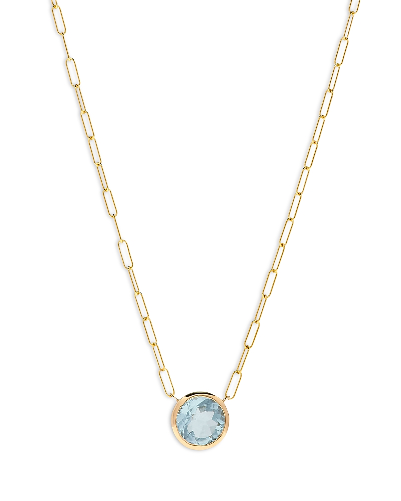 Bloomingdale's Fine Collection Bloomingdale's Fine Collection Aquamarine Pendant Necklace in 14K Yellow Gold, 16
