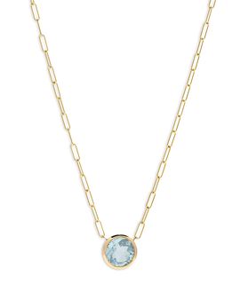 Bloomingdale's Fine Collection Bloomingdale's Fine Collection Aquamarine Pendant Necklace in 14K Yellow Gold, 16