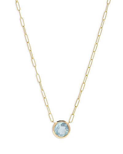 Bloomingdale's Fine Collection Bloomingdale's Fine Collection Aquamarine Pendant Necklace in 14K Yellow Gold, 16