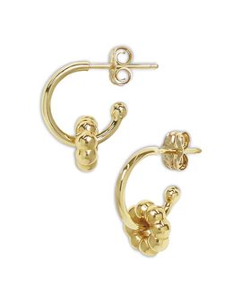 Bloomingdale's Fine Collection Bloomingdale's Fine Collection Beaded Rondelle Tube Hoop Earrings in 14K Yellow Gold