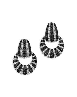 Bloomingdale's Fine Collection Bloomingdale's Fine Collection Black & White Diamond Doorknocker Earrings in 14K White Gold, 2.0 tcw