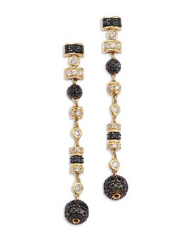 Bloomingdale's Fine Collection Bloomingdale's Fine Collection Black & White Diamond Drop Earrings in 14K Yellow Gold, 1.50 tcw