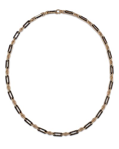 Bloomingdale's Fine Collection Bloomingdale's Fine Collection Black & White Diamond Paperclip Necklace in 14K Yellow Gold, 5.0 tcw