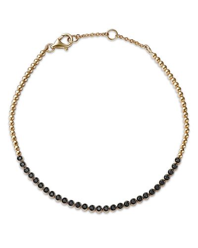 Bloomingdale's Fine Collection Bloomingdale's Fine Collection Black Diamond Bezel Bead Link Bracelet in 14K Yellow Gold, 0.23 tcw