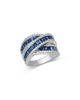 Bloomingdale's Fine Collection Bloomingdale's Fine Collection Blue Sapphire & Diamond Crossover Ring in 14K White Gold - 1