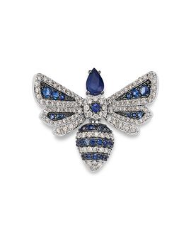 Bloomingdale's Fine Collection Bloomingdale's Fine Collection Blue Sapphire & Diamond Dragonfly Pin in 14K White Gold