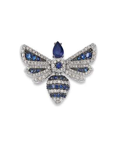 Bloomingdale's Fine Collection Bloomingdale's Fine Collection Blue Sapphire & Diamond Dragonfly Pin in 14K White Gold