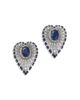 Bloomingdale's Fine Collection Bloomingdale's Fine Collection Blue Sapphire & Diamond Heart Earrings in 14K White Gold - 1