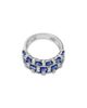 Bloomingdale's Fine Collection Bloomingdale's Fine Collection Blue Sapphire & Diamond Triple Row Ring in 14K White Gold - 3