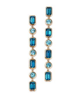 Bloomingdale's Fine Collection Bloomingdale's Fine Collection Blue Topaz Linear Drop Earrings in 14K Yellow Gold