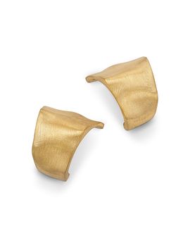 Bloomingdale's Fine Collection Bloomingdale's Fine Collection Brushed Wave Hoop Earrings in 14K Yellow Gold