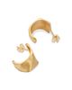 Bloomingdale's Fine Collection Bloomingdale's Fine Collection Brushed Wave Hoop Earrings in 14K Yellow Gold - 4