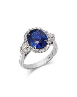 Bloomingdale's Fine Collection Bloomingdale's Fine Collection Certified Ceylon Sapphire & Diamond Limited Edition Ring in 14K White Gold