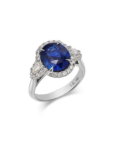 Bloomingdale's Fine Collection Bloomingdale's Fine Collection Certified Ceylon Sapphire & Diamond Limited Edition Ring in 14K White Gold