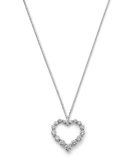 Bloomingdale's Fine Collection Bloomingdale's Fine Collection Certified Lab Grown Diamond Heart Pendant Necklace in 14K White Gold, 1.5 tcw