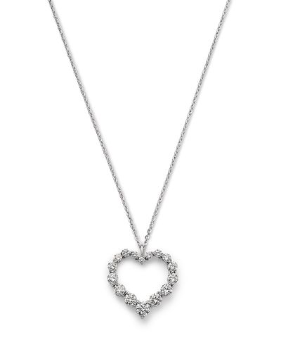 Bloomingdale's Fine Collection Bloomingdale's Fine Collection Certified Lab Grown Diamond Heart Pendant Necklace in 14K White Gold, 1.5 tcw