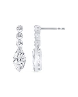 Bloomingdale's Fine Collection Bloomingdale's Fine Collection Certified Lab Grown Diamond Round & Marquise Cut Dangling Earrings in 14K White Gold, 2.60 tcw