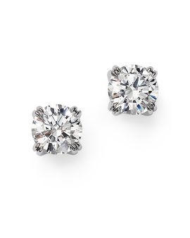 Bloomingdale's Fine Collection Bloomingdale's Fine Collection Certified Round Diamond Stud Earrings in 14K White Gold featuring diamonds with the De Beers Code of Origin, 1.50 tcw