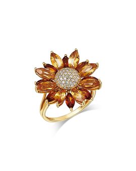 Bloomingdale's Fine Collection Bloomingdale's Fine Collection Citrine & Diamond Daisy Ring in 14K Yellow Gold