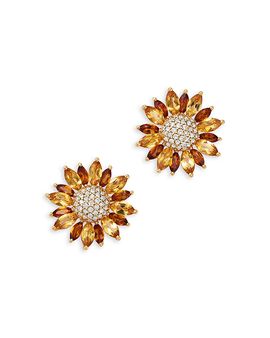 Bloomingdale's Fine Collection Bloomingdale's Fine Collection Citrine & Diamond Daisy Stud Earrings in 14K Yellow Gold