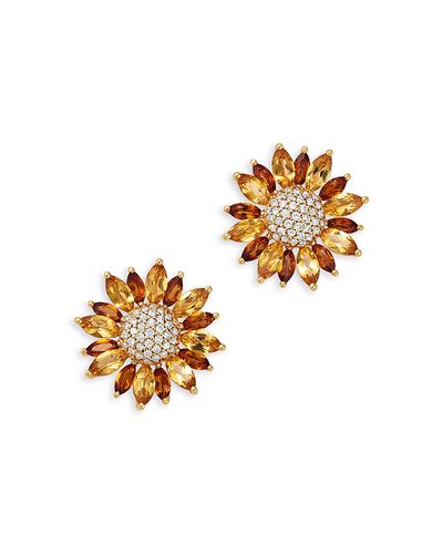Bloomingdale's Fine Collection Bloomingdale's Fine Collection Citrine & Diamond Daisy Stud Earrings in 14K Yellow Gold