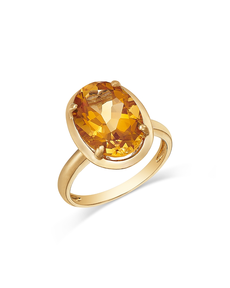 Bloomingdale's Fine Collection Bloomingdale's Fine Collection Citrine Oval Ring in 14K Yellow Gold