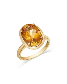 Bloomingdale's Fine Collection Bloomingdale's Fine Collection Citrine Oval Ring in 14K Yellow Gold