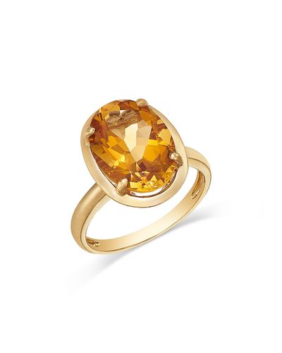 Bloomingdale's Fine Collection Bloomingdale's Fine Collection Citrine Oval Ring in 14K Yellow Gold