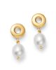 Bloomingdale's Fine Collection Bloomingdale's Fine Collection Cultured Freshwater Pearl & Circle Drop Earrings in 14K Yellow Gold - 1