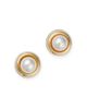 Bloomingdale's Fine Collection Bloomingdale's Fine Collection Cultured Freshwater Pearl Polished Frame Stud Earrings in 14K Yellow Gold - 1