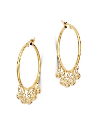 Bloomingdale's Fine Collection Bloomingdale's Fine Collection Dangling Spheres Hoop Earrings in 14K Yellow Gold
