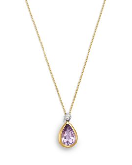 Bloomingdale's Fine Collection Bloomingdale's Fine Collection Diamond & Amethyst Pendant Necklace in 14K Yellow Gold, 0.07 tcw