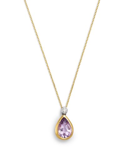 Bloomingdale's Fine Collection Bloomingdale's Fine Collection Diamond & Amethyst Pendant Necklace in 14K Yellow Gold, 0.07 tcw