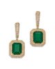 Bloomingdale's Fine Collection Bloomingdale's Fine Collection Diamond & Emerald Earrings in 14K Yellow Gold - 1