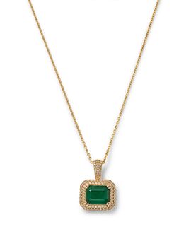Bloomingdale's Fine Collection Bloomingdale's Fine Collection Diamond & Emerald Necklace in 14K Yellow Gold, 18