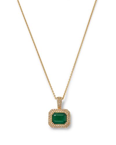 Bloomingdale's Fine Collection Bloomingdale's Fine Collection Diamond & Emerald Necklace in 14K Yellow Gold, 18