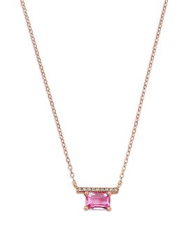 Bloomingdale's Fine Collection Bloomingdale's Fine Collection Diamond & Pink Sapphire Pendant Necklace in 14K Rose Gold, 16-18