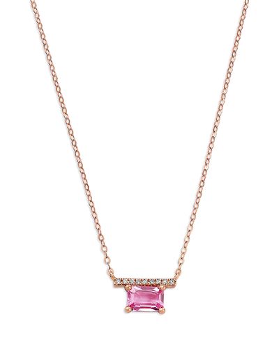 Bloomingdale's Fine Collection Bloomingdale's Fine Collection Diamond & Pink Sapphire Pendant Necklace in 14K Rose Gold, 16-18