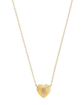 Bloomingdale's Fine Collection Bloomingdale's Fine Collection Diamond Accented Heart Pendant Necklace in 14K Yellow Gold, 0.02 tcw