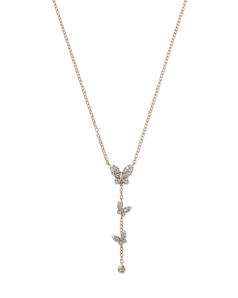Bloomingdale's Fine Collection Bloomingdale's Fine Collection Diamond Butterfly Lariat Necklace in 14K Yellow Gold, 0.25 tcw