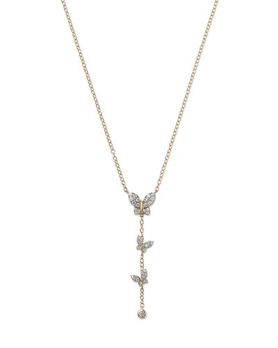 Bloomingdale's Fine Collection Bloomingdale's Fine Collection Diamond Butterfly Lariat Necklace in 14K Yellow Gold, 0.25 tcw